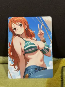 R18+ UNCENSORED NAMI ONE PIECE ANIME WAIFU CARD (ASK FOR PHOTO OF BACK) - Image 1