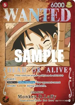 ***FOIL Monkey.D.Luffy Wanted Poster (OP03)*** One Piece Kid Icarus - Image 1