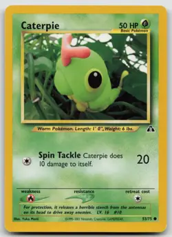 Pokemon Card Caterpie Common Neo Discovery 53/75 Yuka Morii Vintage - Image 1