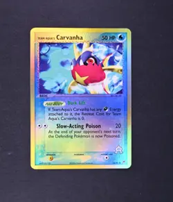 NM Team Aqua's Carvanha Reverse Holo 25/95 Team Magma vs. Pokemon Card - Image 1
