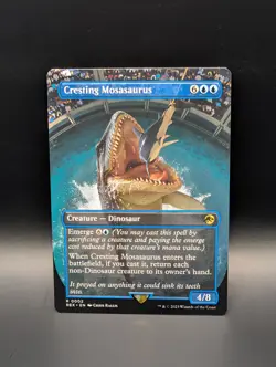 MTG - Cresting Mosasaurus - BORDERLESS - Creature (Dinosaur) - REX #2 - Rare - Image 1