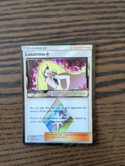 Pokemon Card Lusamine 182/214 Lost Thunder Prism Star Holo Rare Trainer NM - Image 1