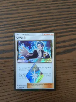 Pokemon Card Cyrus 120/156 Ultra Prism Prism Style Holo Rare Played - Image 1