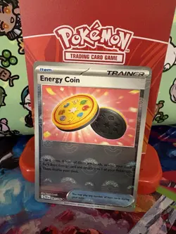 Pokemon Energy Coin 081/086 Black Bolt Poke Ball Pattern Holo NM - Image 2