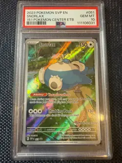 Snorlax 51 Pokemon Center PSA 10 black star promo pc stamp gem mint Pokemon 2023 - Image 1