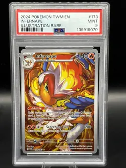 Pokemon TCG- Infernape - 173/167- Twilight Masquerade- Illustration Rare - PSA 9 - Image 1
