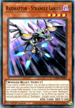 Raidraptor - Strangle Lanius - PHRA-EN005 - Super Rare - 1st Edition Yugioh - Image 1