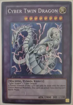 YuGiOh Cyber Twin Dragon Secret Rare 1st Edition LCGX-EN180 - Image 1