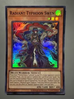 YUGIOH RADIANT TYPHOON SWEN ASIA ENGLISH EDITION DOOD-AE014 SUPER RARE - Image 1