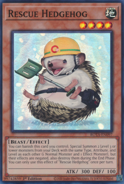 1X NM Rescue Hedgehog - ROTA-EN097 - Super Rare 1st Edition yugioh - Image 1