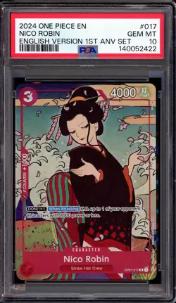 2024 One Piece 1st Anniversary Set Nico Robin #17 PSA 10 GEM MINT - Image 1