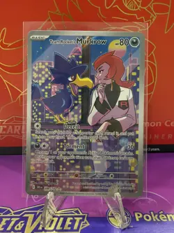 Pokemon Team Rocket's Murkrow Full Art Holo Illustration Rare Card 200/182 2025 - Image 4