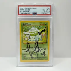 Tara Sands Signed - Bulbasaur - Base Set 44/102 WOTC Pokemon Card - PSA 9 - Image 1
