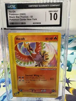 Ho-Oh # 52 Black Star Promo Pokemon Center NY Stamped Card CGC GEM MINT 10 - Image 1