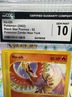 Ho-Oh # 52 Black Star Promo Pokemon Center NY Stamped Card CGC GEM MINT 10 - Image 2