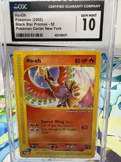 Ho-Oh # 52 Black Star Promo Pokemon Center NY Stamped Card CGC GEM MINT 10 - Image 1