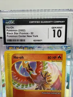 Ho-Oh # 52 Black Star Promo Pokemon Center NY Stamped Card CGC GEM MINT 10 - Image 2