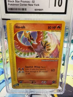 Ho-Oh # 52 Black Star Promo Pokemon Center NY Stamped Card CGC GEM MINT 10 - Image 3