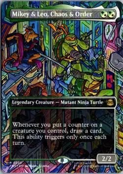 Mikey & Leo, Chaos & Order (Borderless) R Teenage Mutant Ninja Turtles 200 NM Ma - Image 1