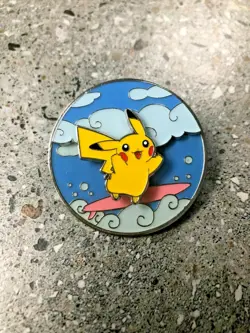 Pokemon TCG Flying & Surfing Pikachu Deluxe Enamel Pin - New / Unused - Image 1
