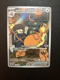 Pokemon 2025 SV Destined Rivals Team Rocket’s Raticate #202/182 IR NM - Image 1