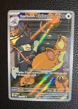 Pokemon 2025 SV Destined Rivals Team Rocket’s Raticate #202/182 IR NM - Image 3