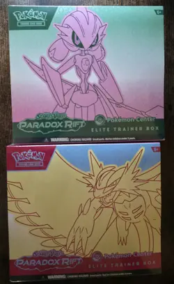 Pokemon Paradox Rift Pokemon Center ETBs Roaring Moon & Iron Valiant - SET of 2 820650874161 - Image 1