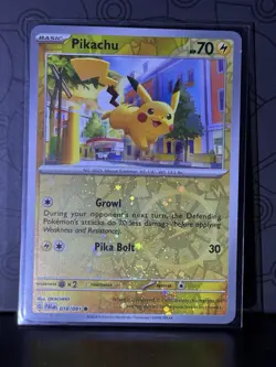 Pokemon Paldean Fates 018/091 Pikachu Cosmos/Reverse Holo Costco EXCLUSIVE - Image 1