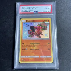 Pokemon Buzzwole SV24/SV94 Shiny Holo Rare Hidden Fates PSA 10 Gem Mint - Image 1
