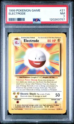 1999 Pokemon Base Set Unlimited Rare ELECTRODE #21 PSA 7- NEAR MINT - Image 1