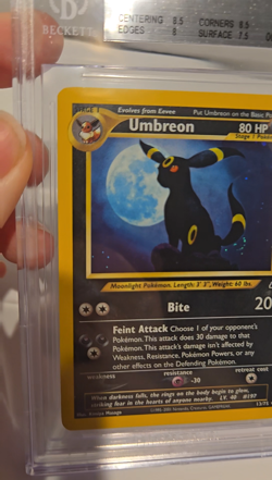 Umbreon Holo 13/75 Neo Discovery Unlimited 2001 Vintage Pokemon Card BGS 8 NM-MT - Image 2