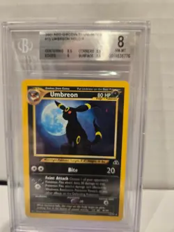 Umbreon Holo 13/75 Neo Discovery Unlimited 2001 Vintage Pokemon Card BGS 8 NM-MT - Image 4