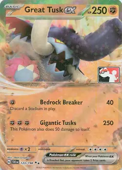 Great Tusk ex 123/198 Prize Pack Series Cards Holo NM - Image 1