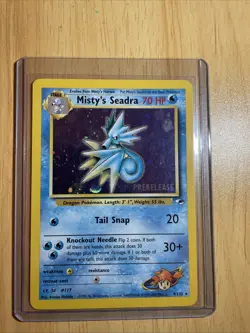 Pokemon Misty's Seadra Prerelease Promo Gym Heroes Stage 1 Card 9/132 English - Image 1