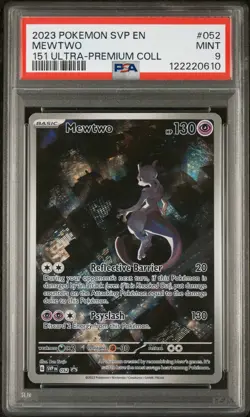 2023 POKEMON BLACK STAR PROMO 052 MEWTWO 151 ULTRA-PREMIUM COLLECTION PSA 9 - Image 1