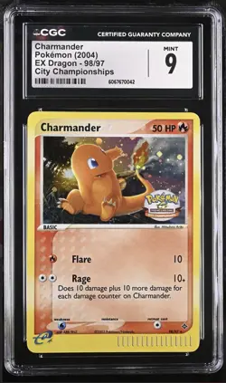 CGC 9 Charmander 98/97 2004 POKEMON EX DRAGON HOLO STAMPED (psa) - Image 1