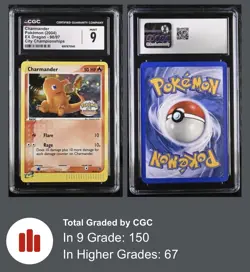 CGC 9 Charmander 98/97 2004 POKEMON EX DRAGON HOLO STAMPED (psa) - Image 3