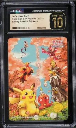 CGC Pristine 10 Let's Have Fun! Spring Pokeka Sticker 2021 Japanese Pokemon - Image 1