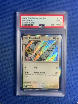 Maushold 210/091 Shiny Holo Rare Paldean Fates Pokemon TCG Psa 9 - Image 1