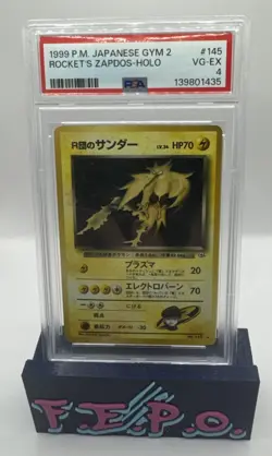 1999 Pokemon JPN Gym 2 Rocket’s Holo Zapdos PSA 4 - Image 1