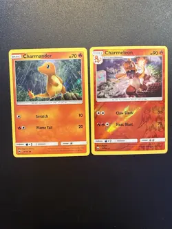 Pokemon TCG Charmander 18/147 Holo + Charmeleon 19/147 Reverse Holo NM - Image 1