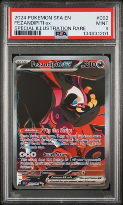 2024 POKEMON SFA EN-SHROUDED FABLE #092 FEZANDIPITI EX PSA 9 - Image 1