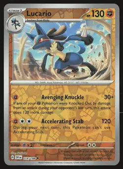 SV01: Scarlet & Violet Base Set Lucario #114/198 Reverse Holo Pokemon Card - Image 1