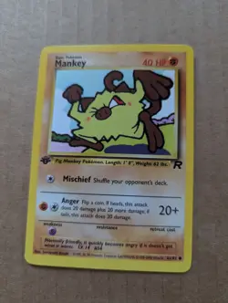 Mankey 1st Edition 61/82 Team Rocket Set Pokemon Card - Image 1