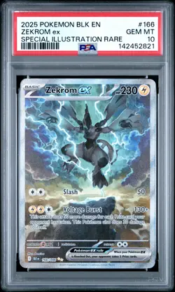 2025 POKEMON BLK EN-BLACK BOLT SPECIAL ILLUSTRATION RARE #166 ZEKROM EX PSA 10 - Image 1