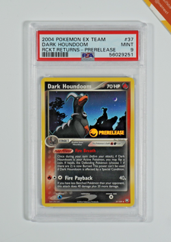Pokemon PSA 9 Dark Houndoom #37 Rev EX Team Rocket Returns Prerelease 2004 Eng - Image 1