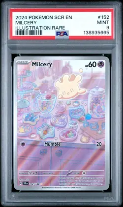 2024 POKEMON SCR EN-STELLAR CROWN 152 MILCERY ILLUSTRATION RARE PSA 9 - Image 1