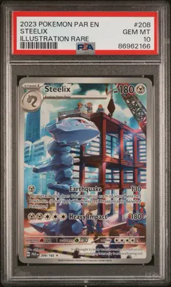 2023 Pokemon Par En-Paradox Rift Illustration Rare Steelix #208 PSA 10 - Image 1