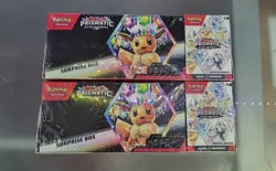 Lot of 2 Pokemon Sam's Club Prismatic Evolutions Surprise Box + Booster Bundle - Image 1