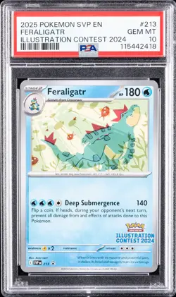 2025 POKEMON SVP EN-SV BLACK STAR PROMO #213 FERALIGATR PSA 10 - Image 1